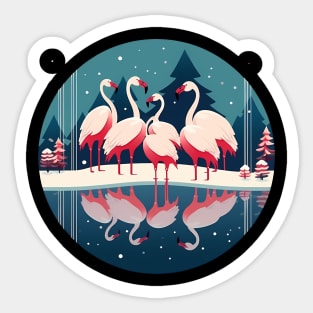 Flamingo Flock Sunset, Love Flamingos Sticker